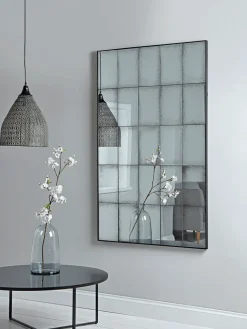 Aged Glass Panel Mirror