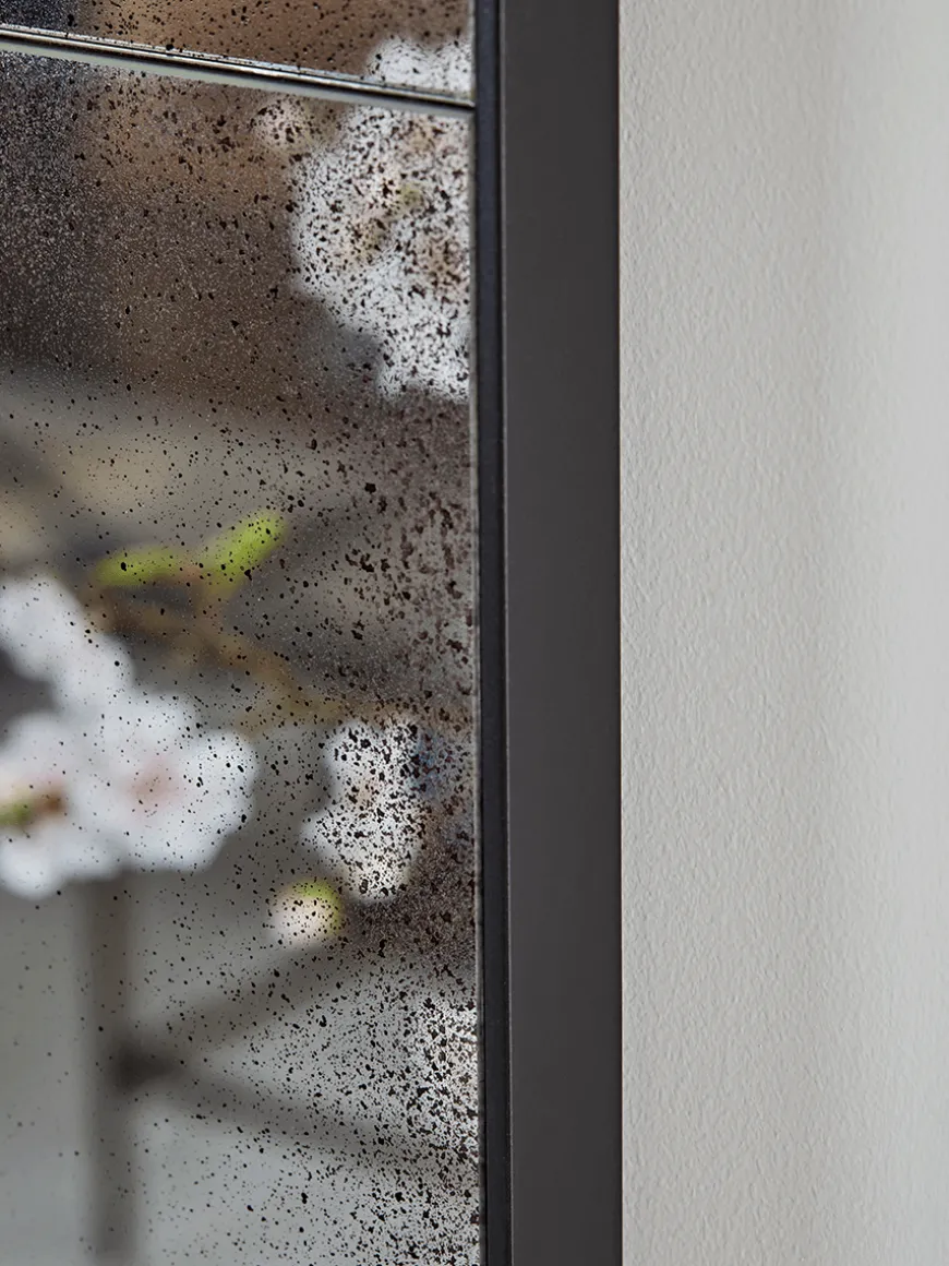 Aged Glass Panel Mirror