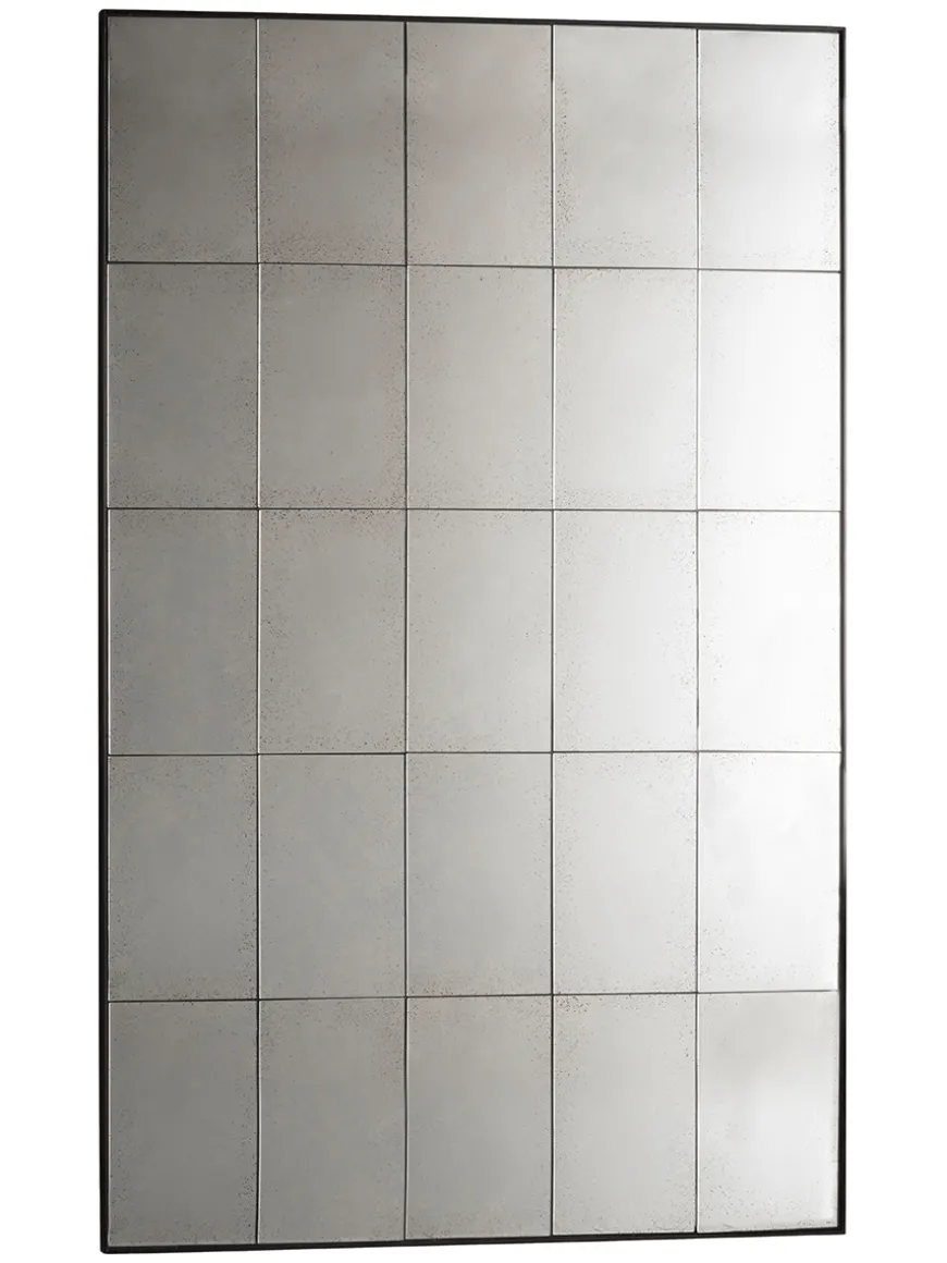 Aged Glass Panel Mirror