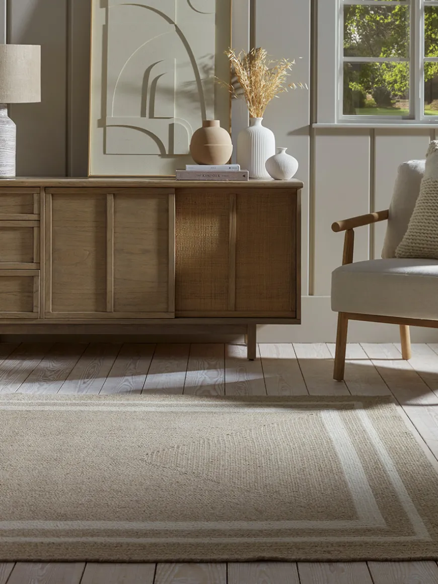 Agna Border Rug - Natural