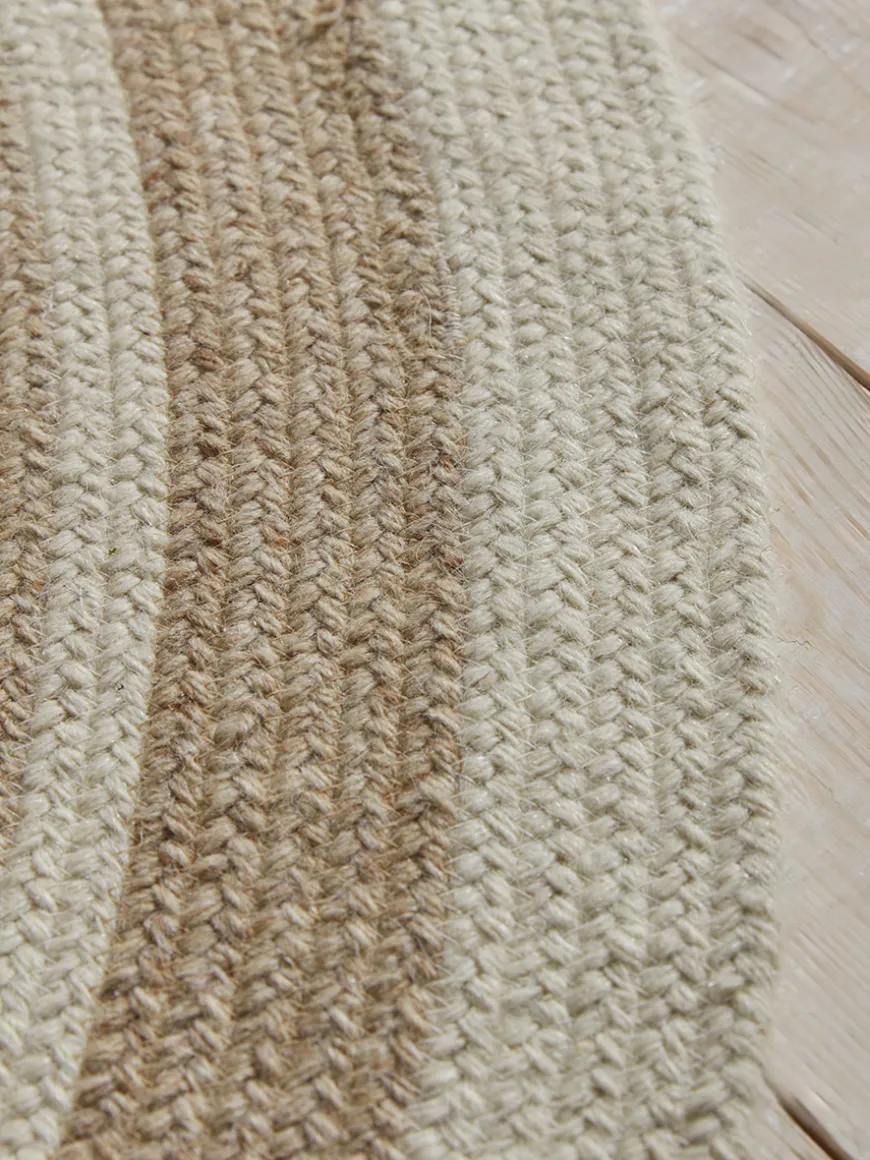 Agna Round Border Rug - Natural