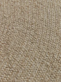 Agna Round Border Rug - Natural