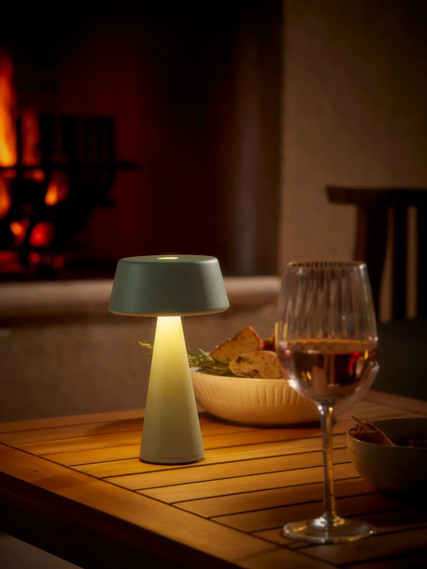 Aldan Outdoor Table Lamp - Sage Green