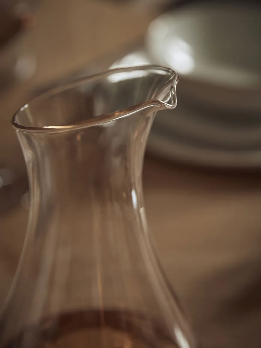 Amber Asymmetric Glass Carafe