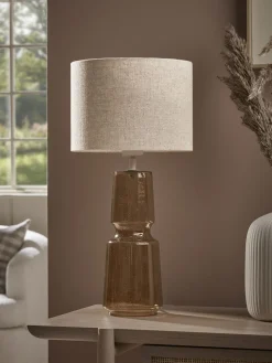 Amber Glass Table Lamp