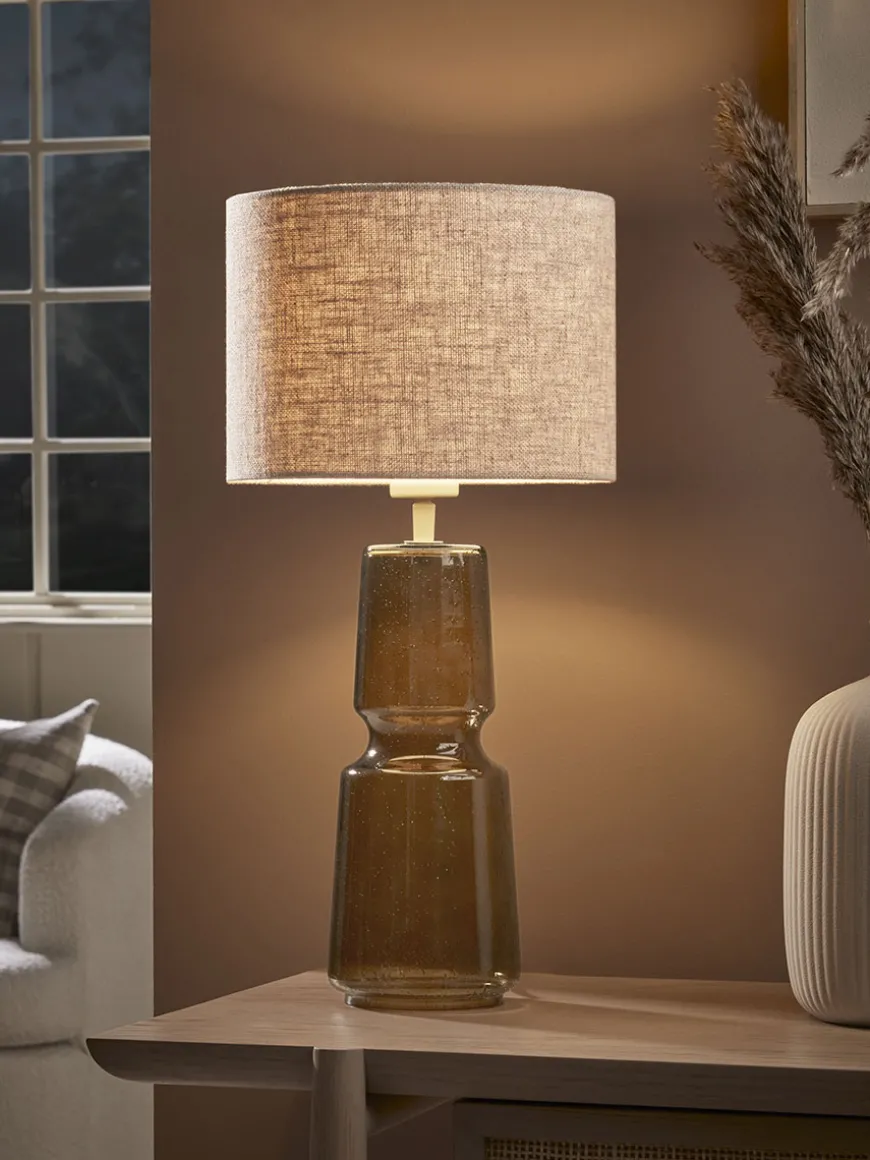 Amber Glass Table Lamp