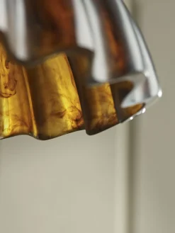 Amber Scalloped Pendant