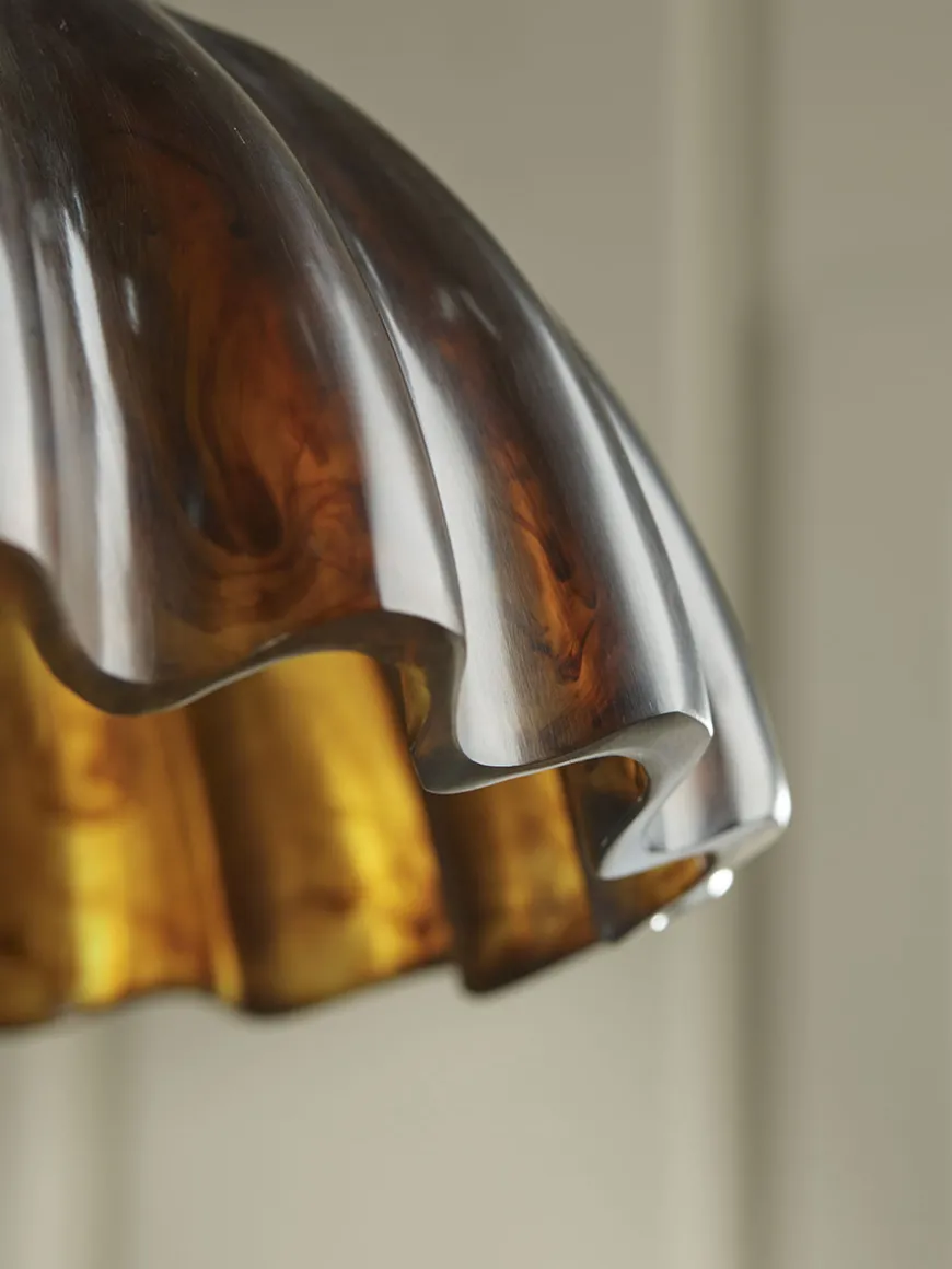 Amber Scalloped Pendant