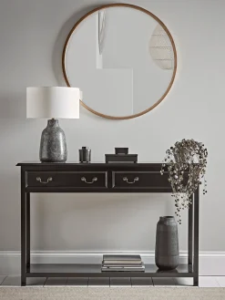Antique Brass Bevelled Round Mirror - Large