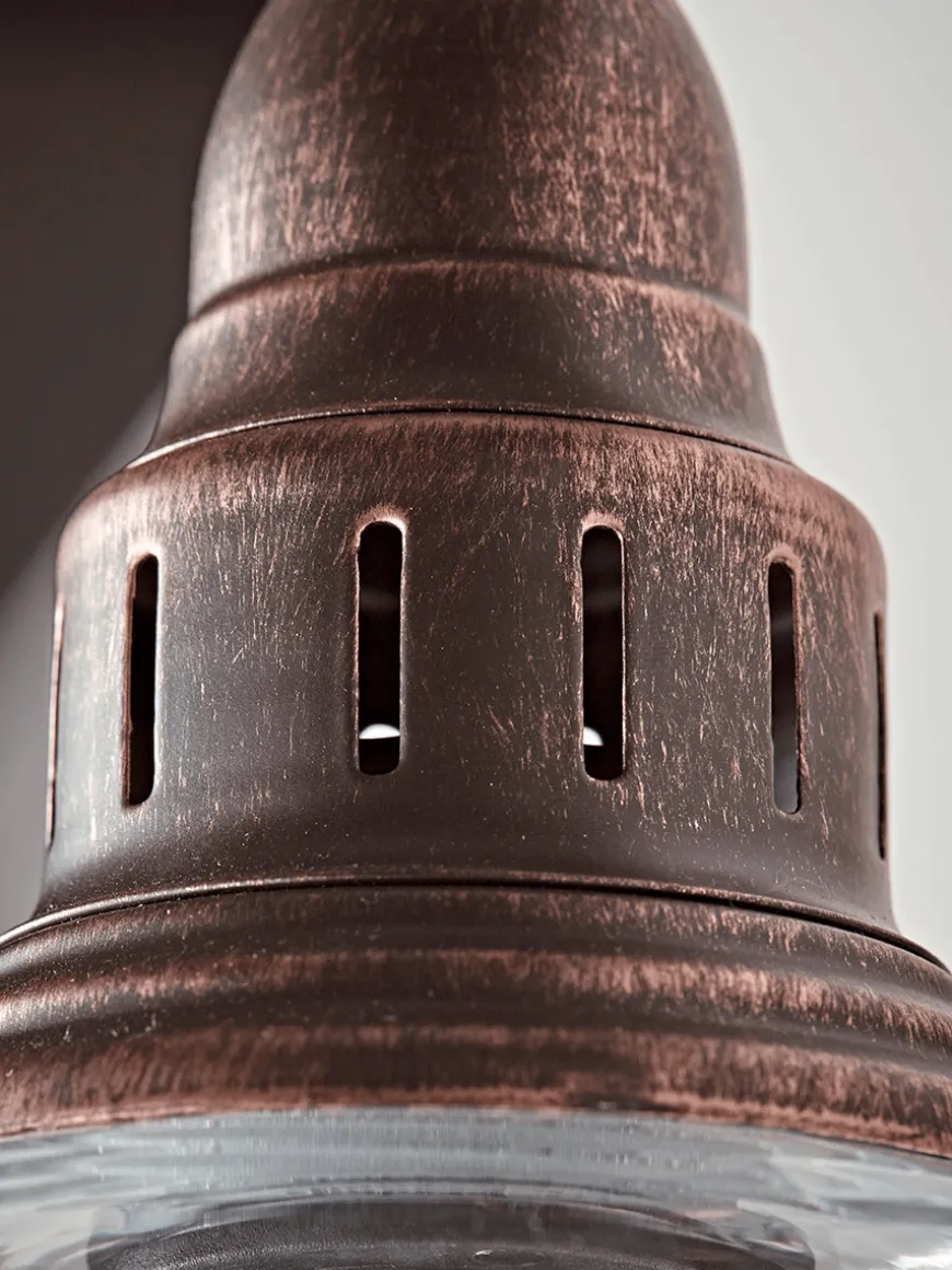 Antique Copper & Glass Wall Light