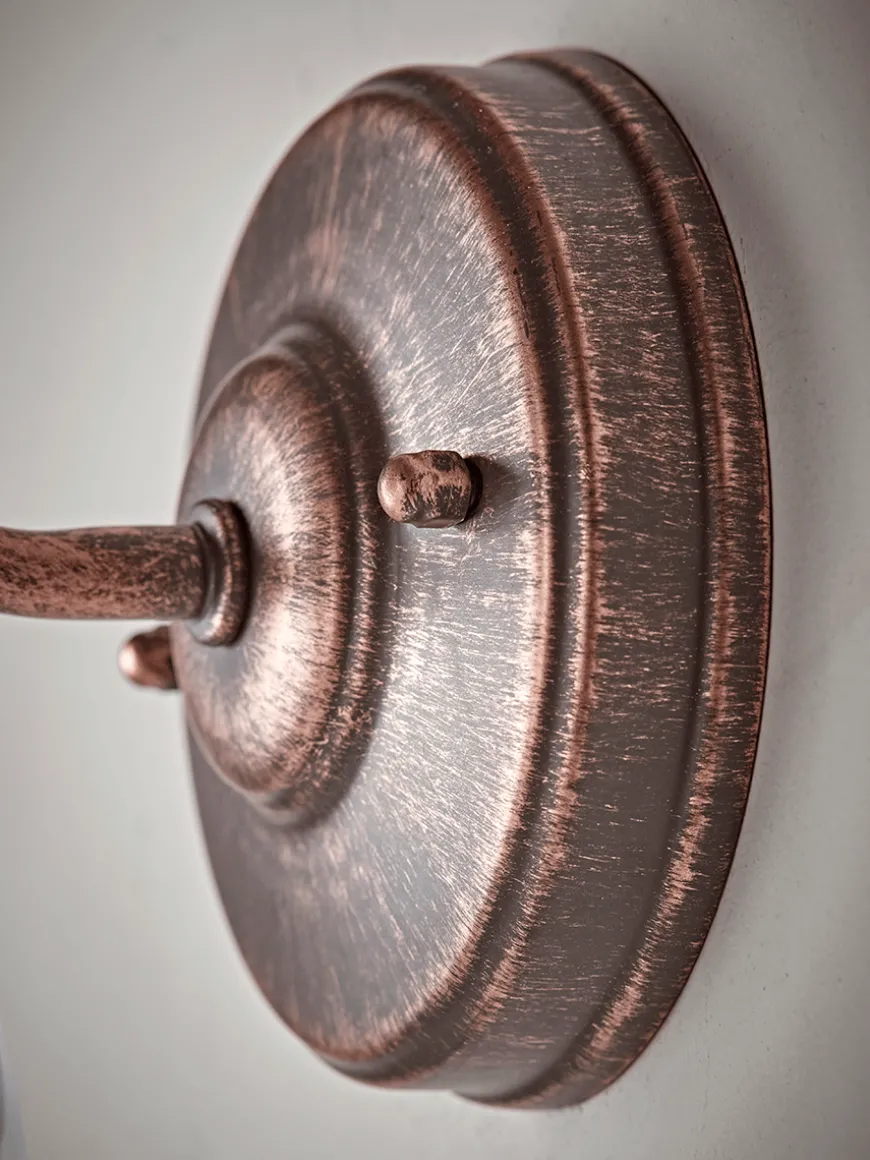 Antique Copper & Glass Wall Light