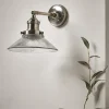 Antique Fluted Glass Wall Light - Silver