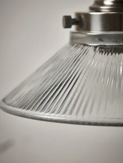 Antique Fluted Glass Wall Light - Silver