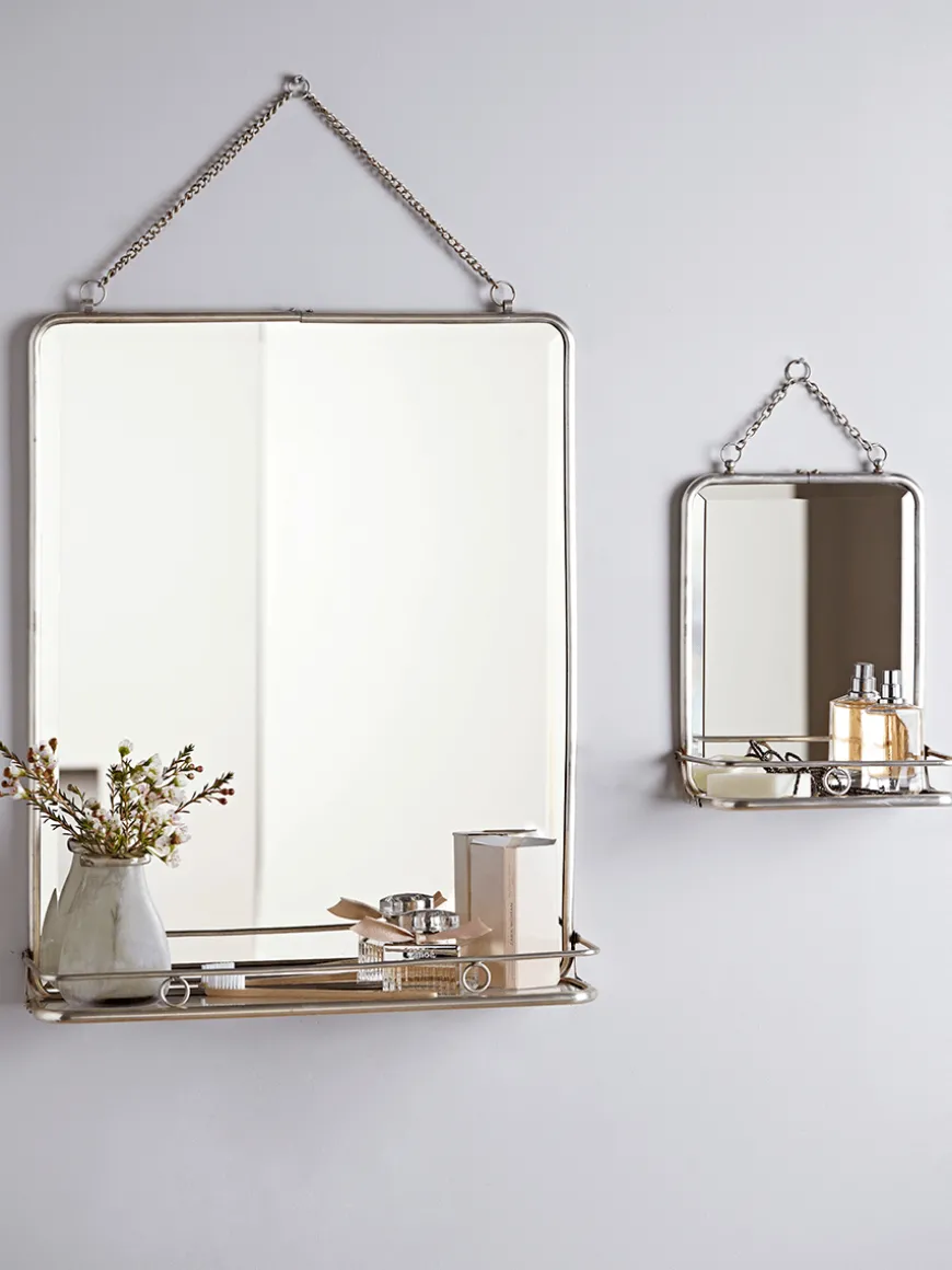 Antique Silver French Folding Mirror - Large
