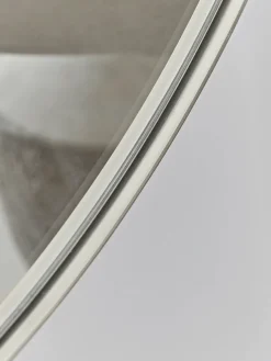 Antique Silver Slim Frame Round Mirror