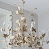 Antique White Leaves Chandelier