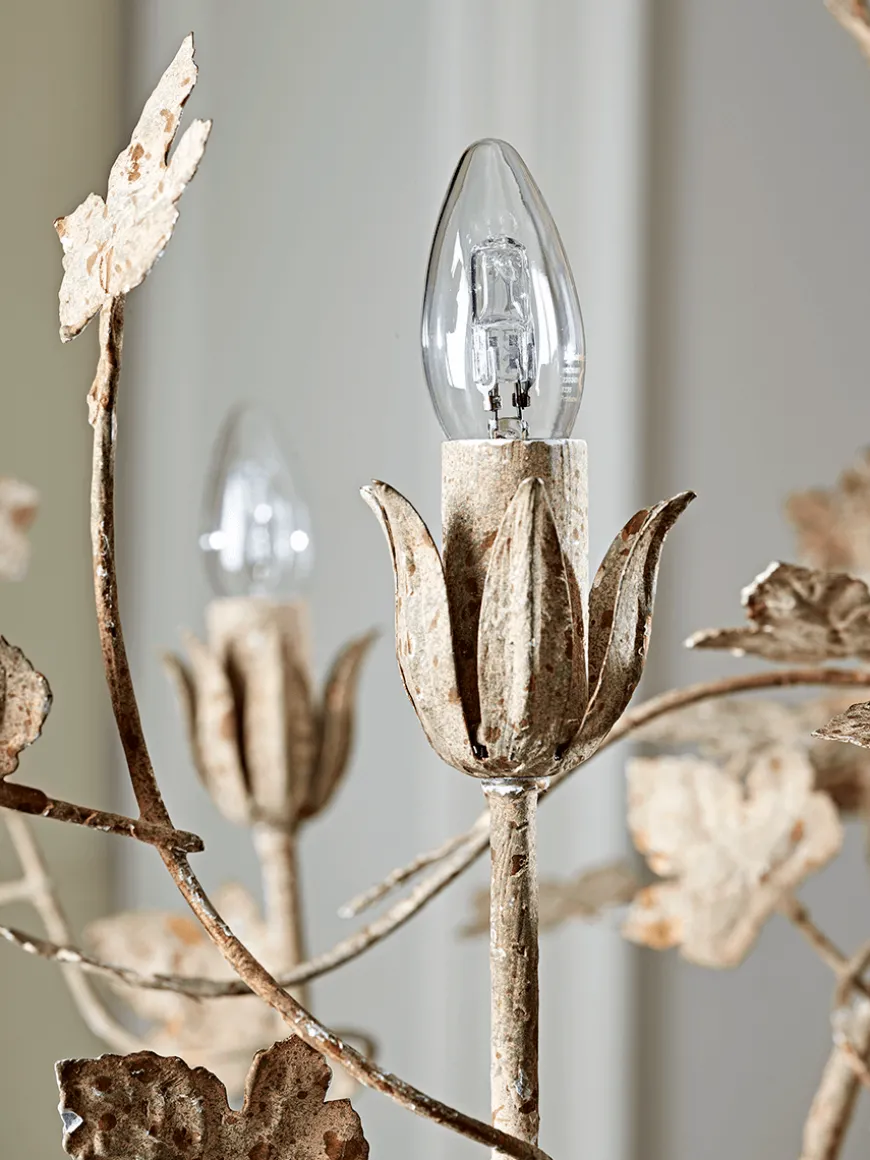 Antique White Leaves Chandelier