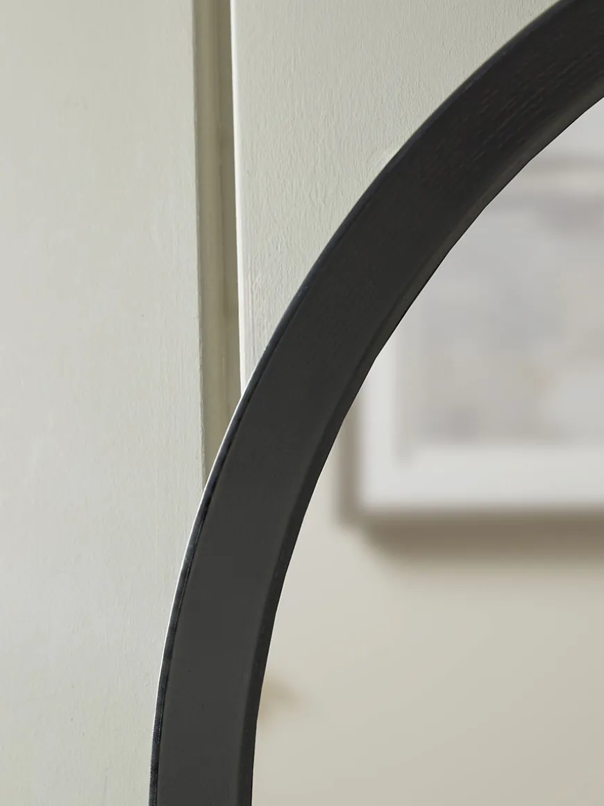 Arched Black Oak Mirror