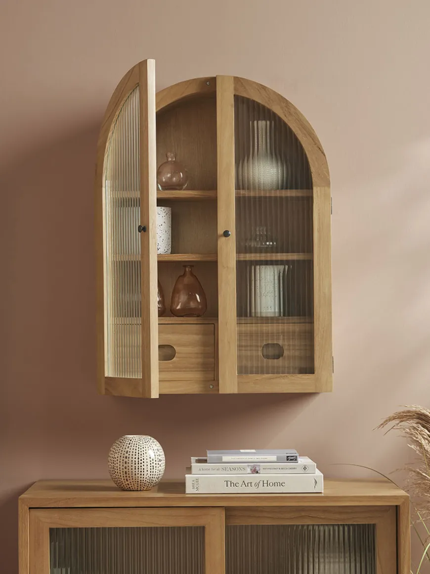 Arched Teak Storage Cabinet