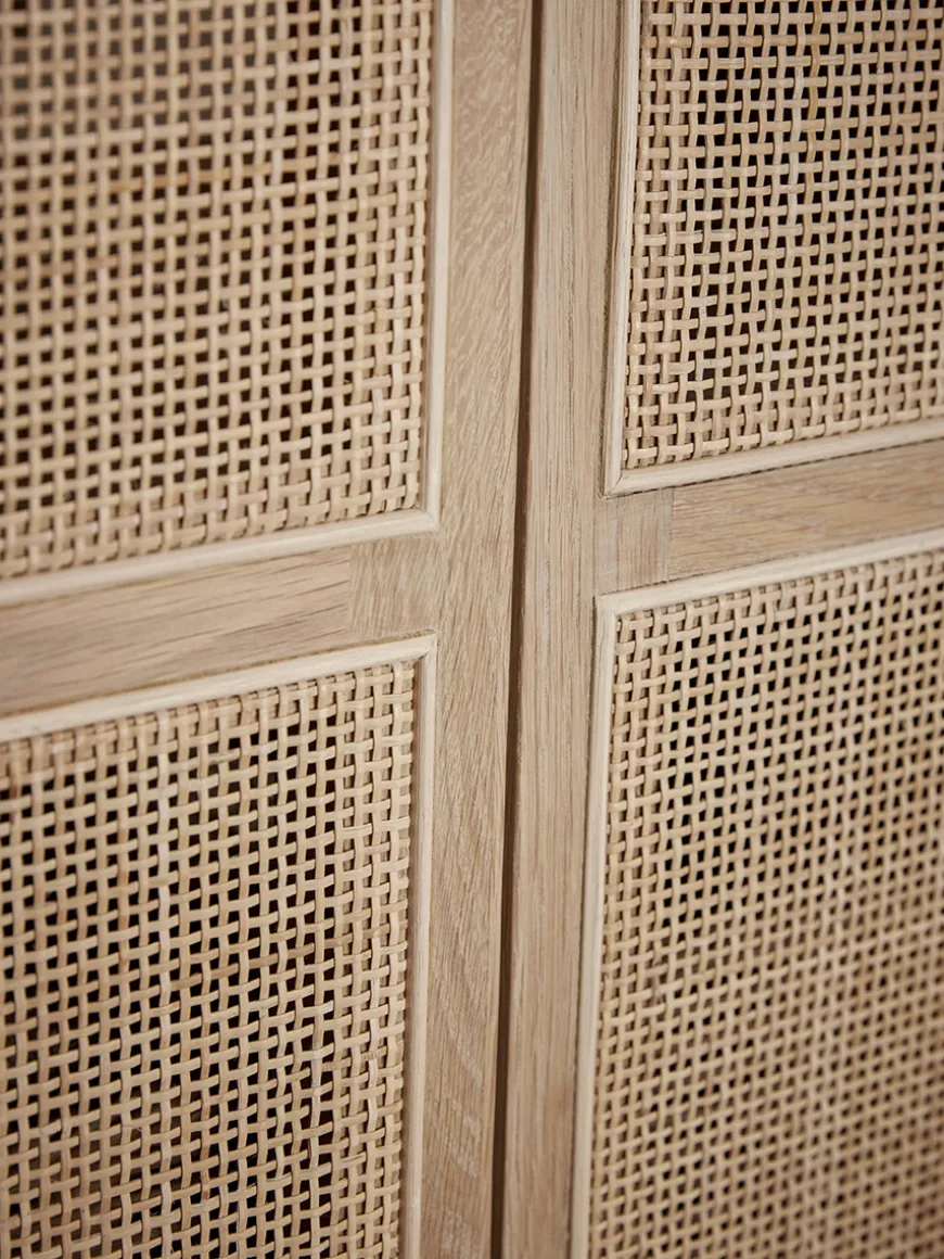 Arched Wicker Display Cabinet
