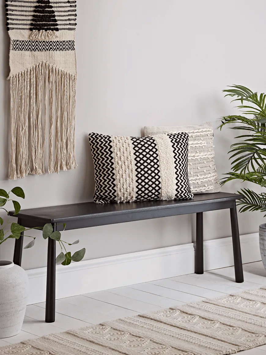 Bergen Oak Bench - Black