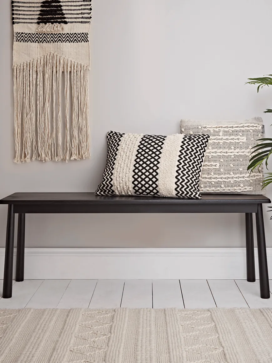 Bergen Oak Bench - Black