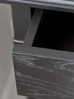 Bergen Oak Beside Table - Black