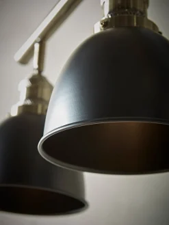Black & Brass Dome Triple Pendant