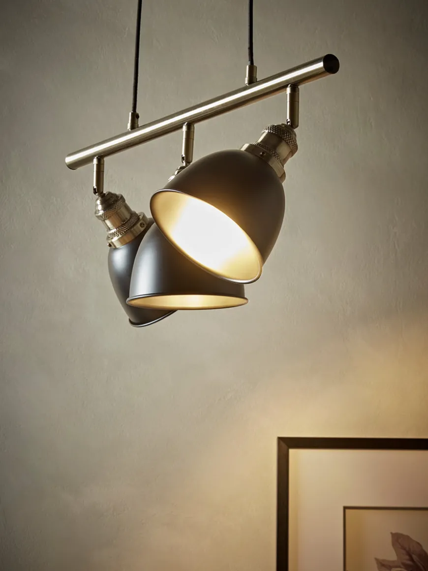 Black & Brass Dome Triple Pendant