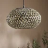 Black & Natural Woven Pendant - Small