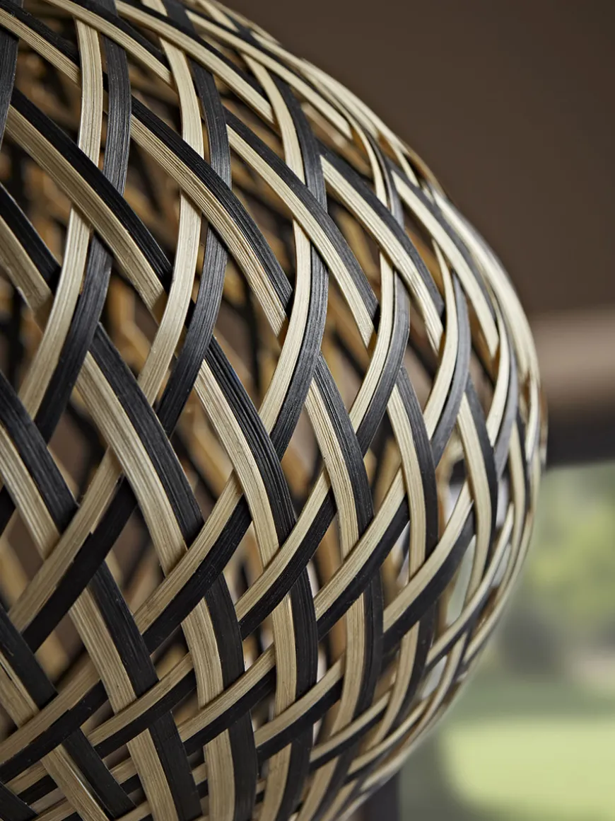 Black & Natural Woven Pendant - Small