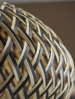 Black & Natural Woven Pendant - Small