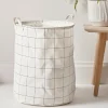 Black & White Checked Laundry Basket