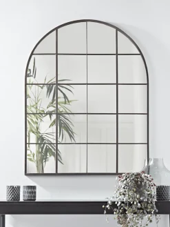 Black Arched Window Mirror