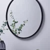 Black Bevelled Round Mirror - Large