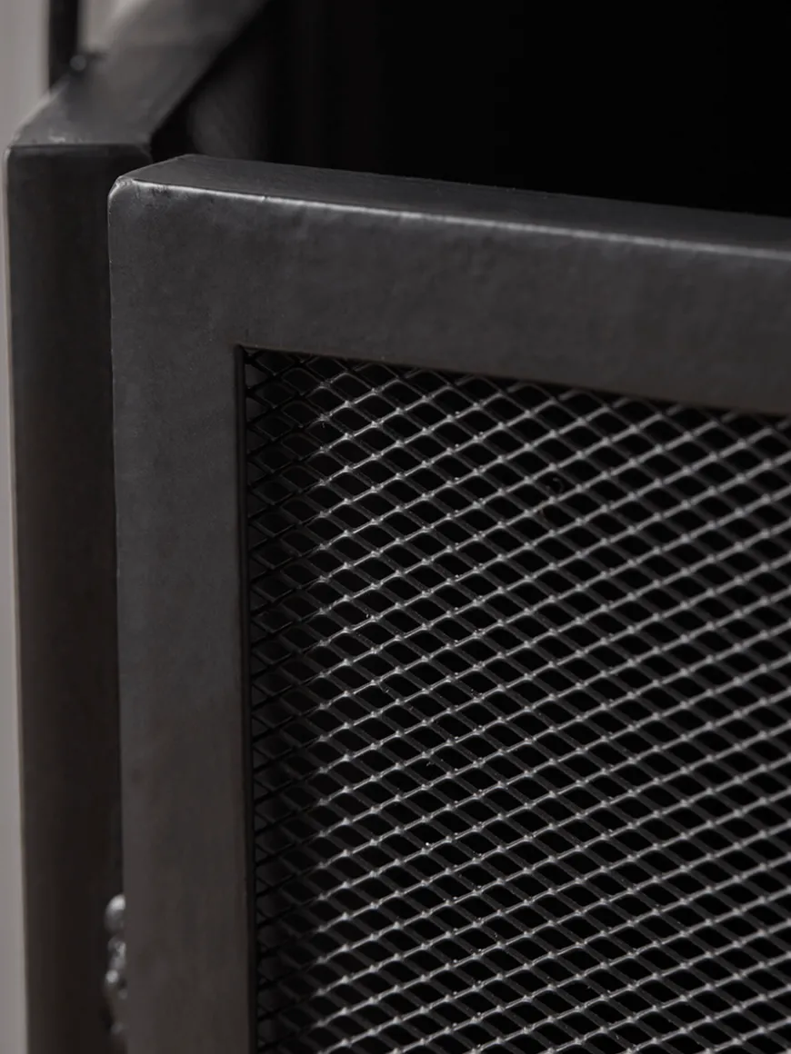 Black Iron Panel Fire Screen