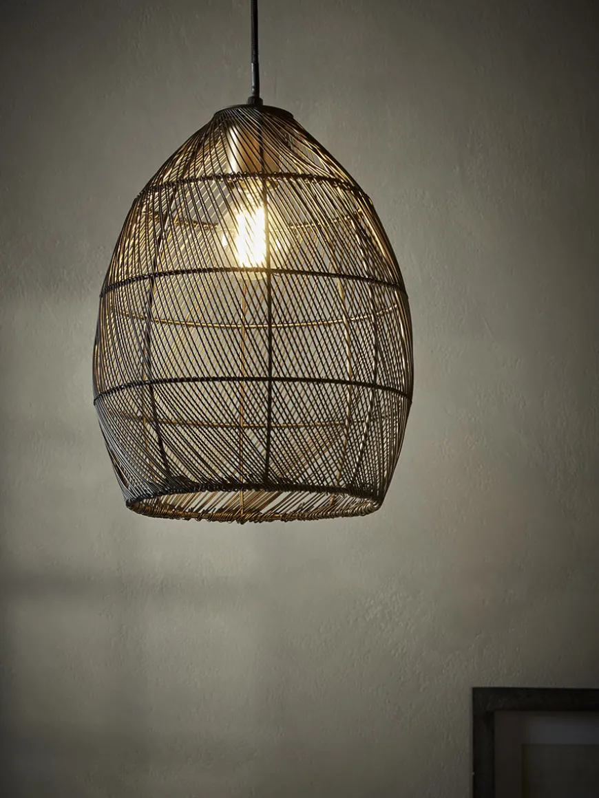 Black Metal Woven Pendant
