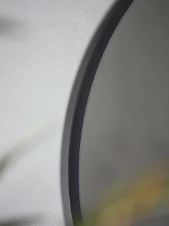 Black Slim Frame Round Mirror - Extra Large
