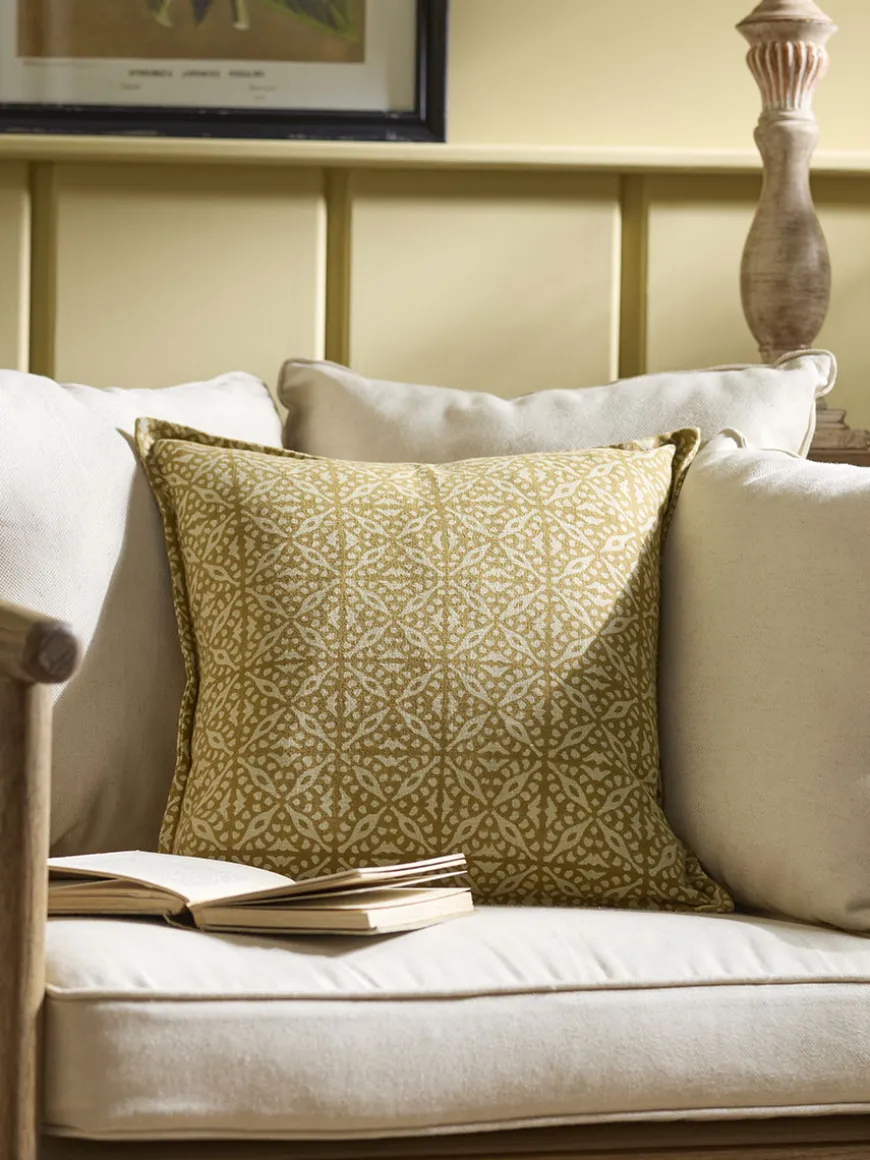 Block Print Cushion - Mustard