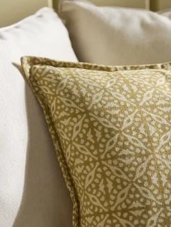 Block Print Cushion - Mustard