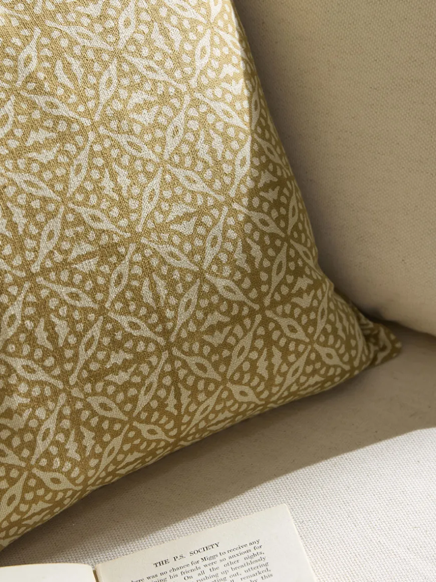 Block Print Cushion - Mustard