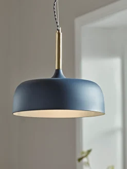 Blue & Brass Pendant Light