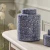 Blue & White Patterned Storage Pot