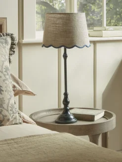 Blue Scalloped Edge Table Lamp