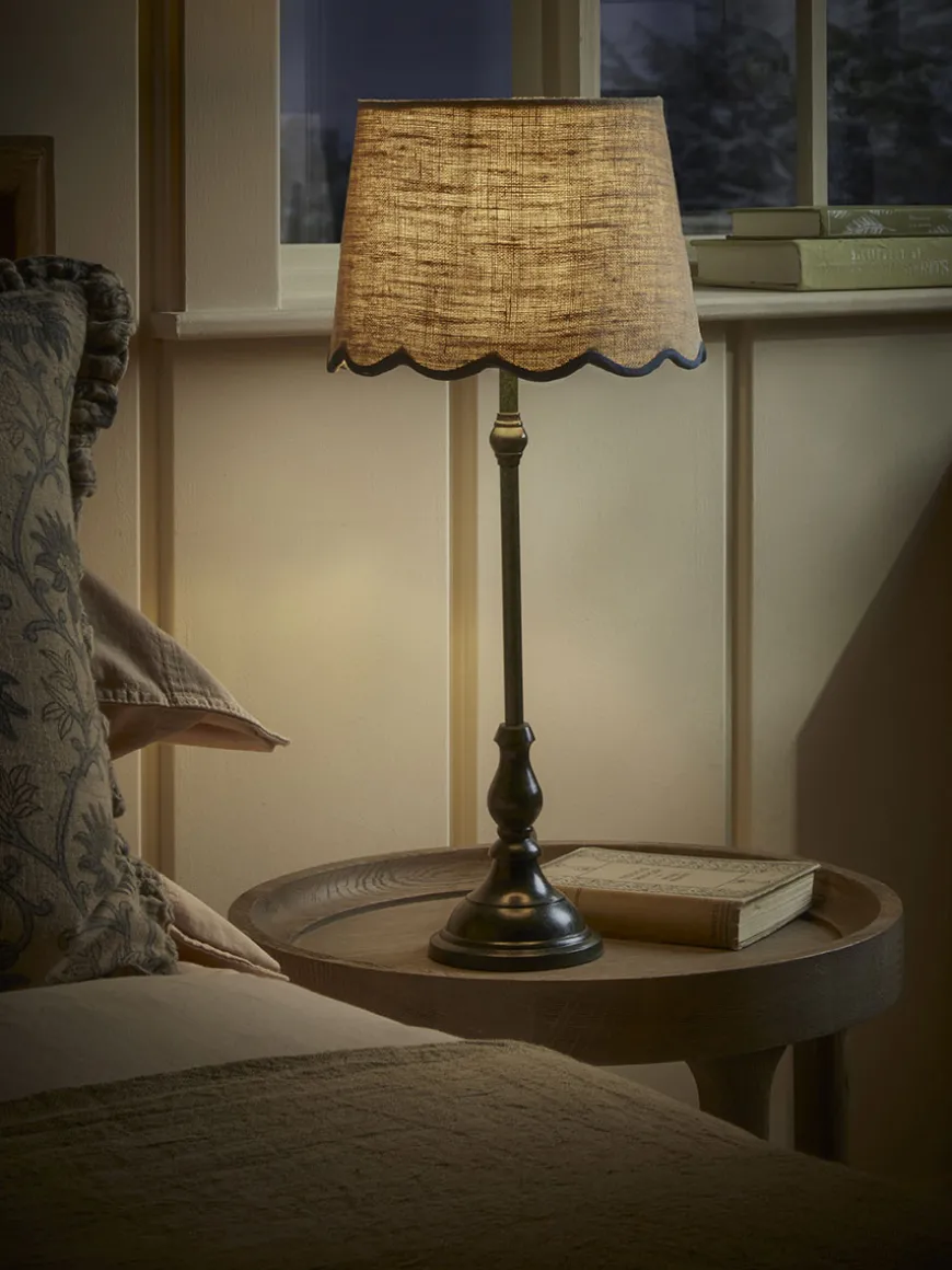 Blue Scalloped Edge Table Lamp
