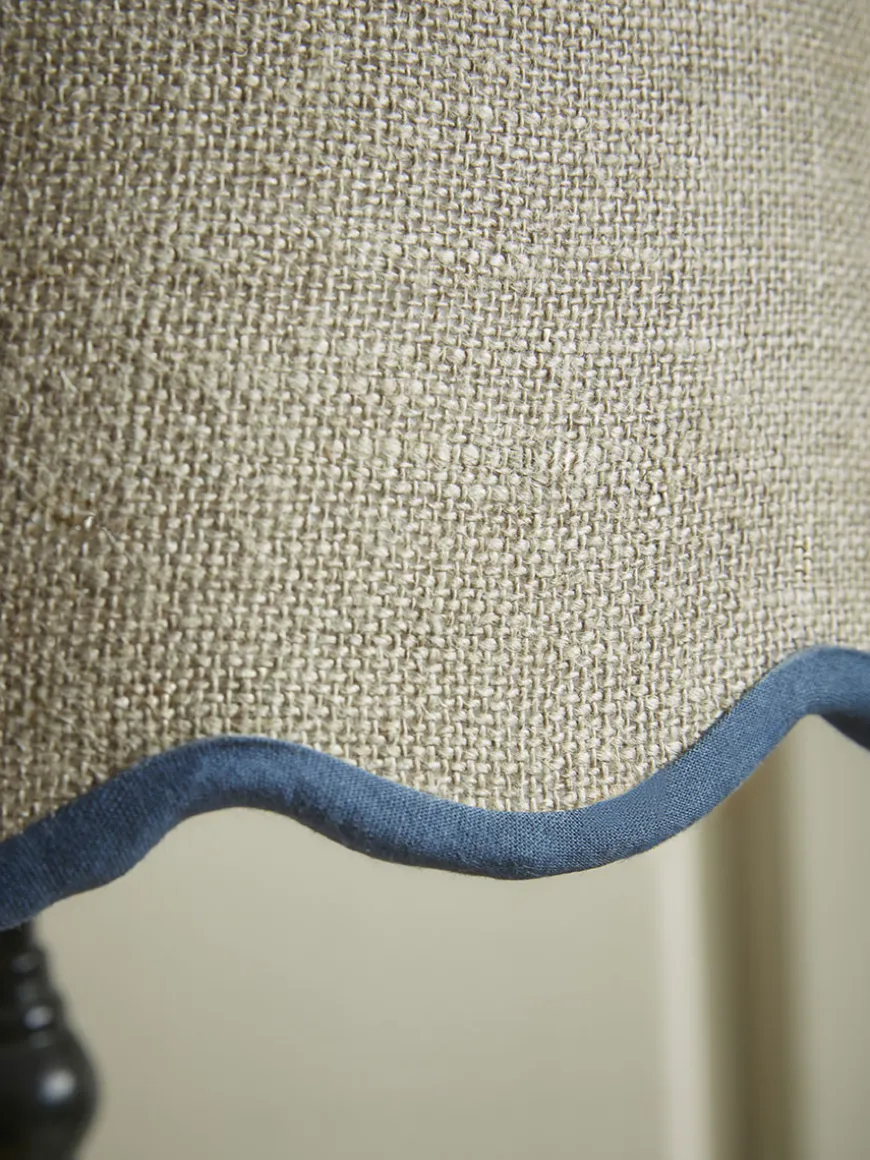 Blue Scalloped Edge Table Lamp