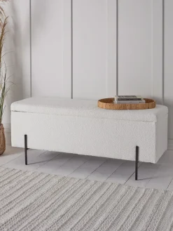 Bouclé Storage bench