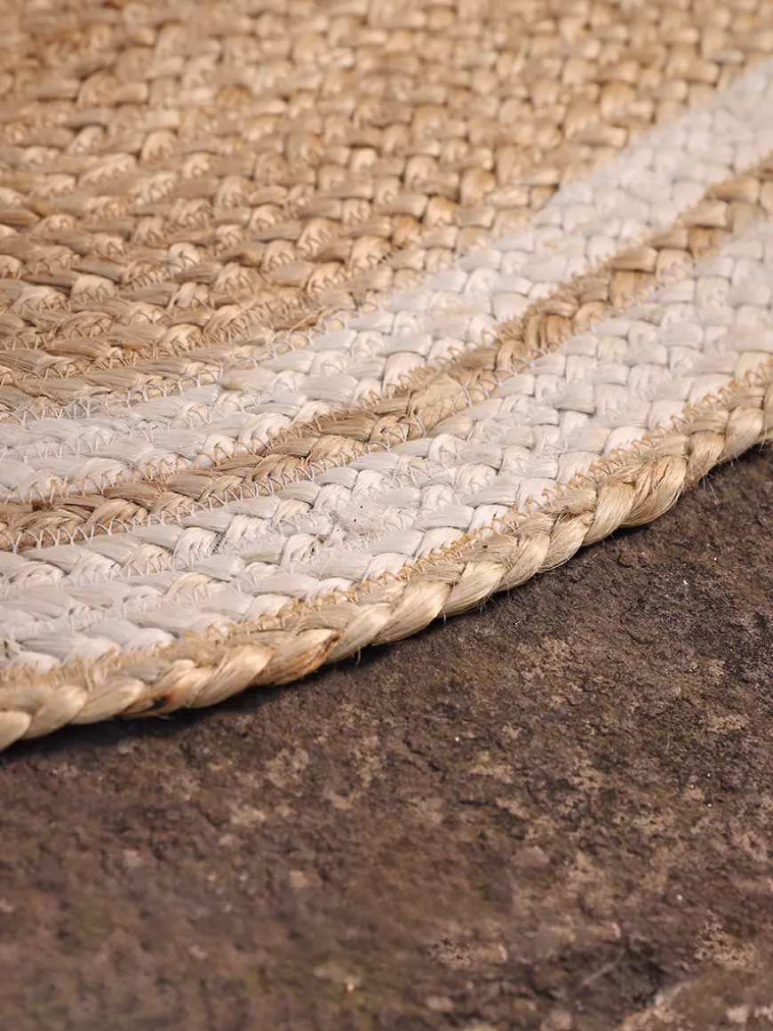 Braided Jute Oval Doormat - Border