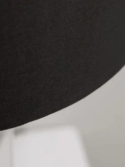 Brass & Black Glass Table Lamp