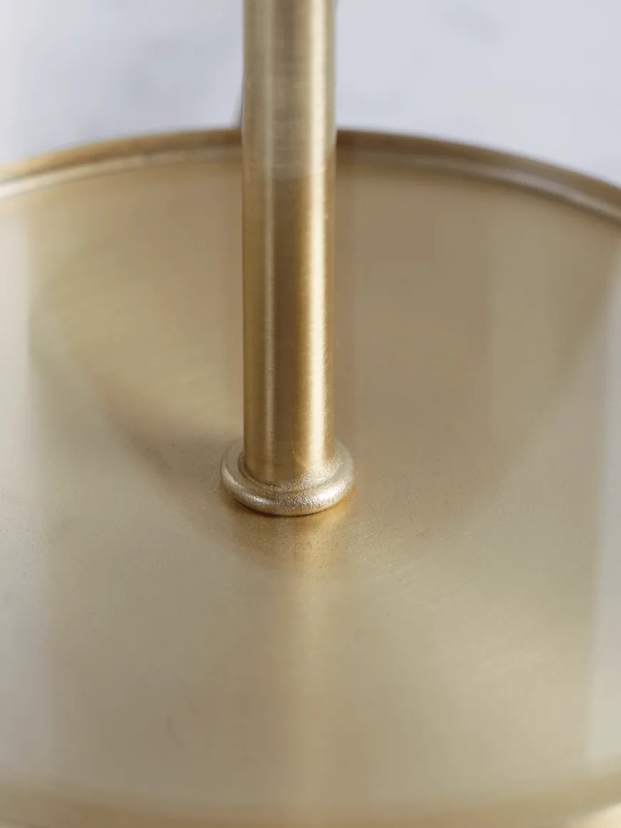Brass & Black Glass Table Lamp